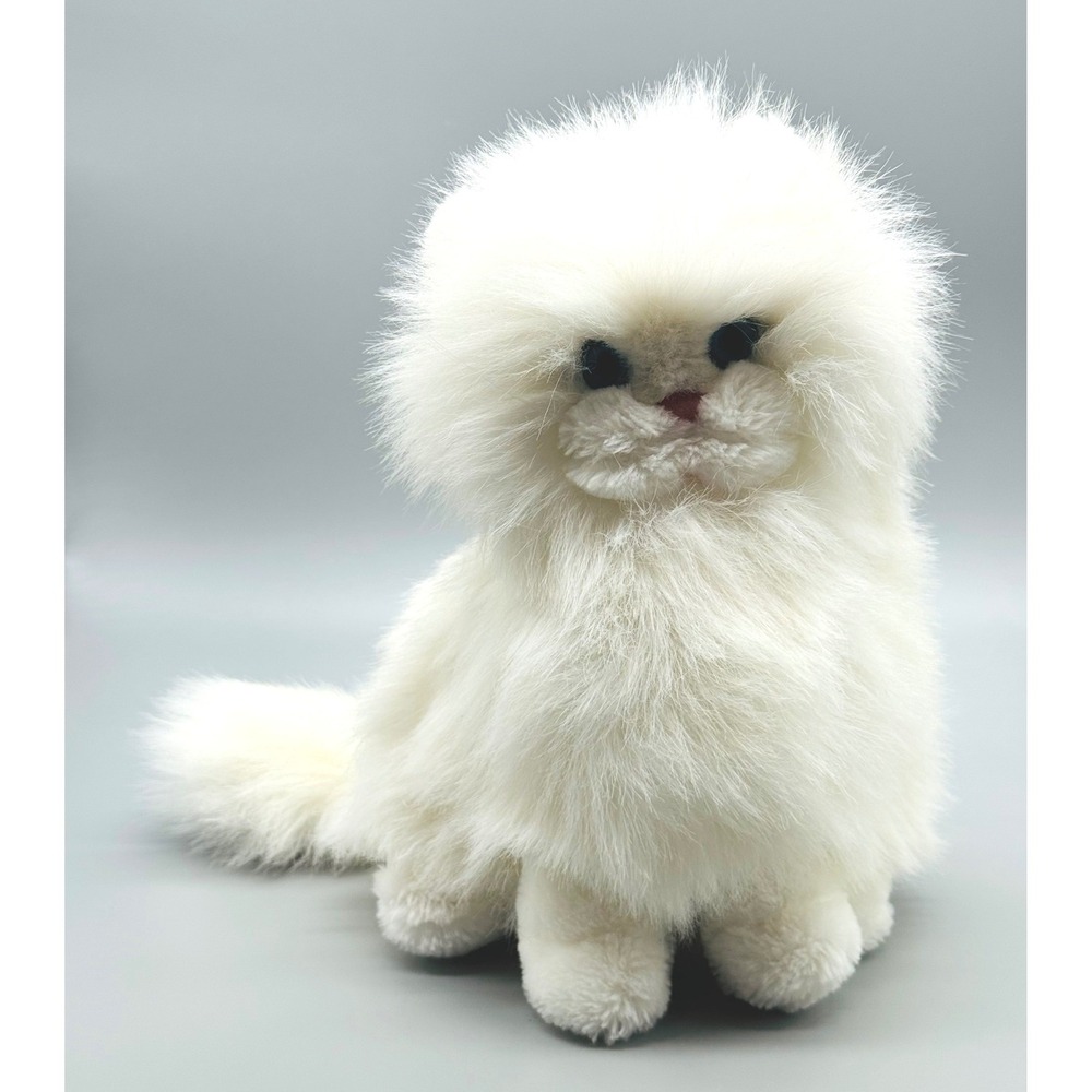 Dakin Plush Cat White Persian‎ Long Hair Blue Eyes Stuffed Animal Bintage 1983